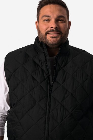 Men+ 578 Gilet trapuntato con collo alto Nero - Giubbotti - Giubbotti Uomo Taglie Forti
