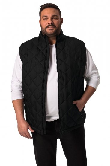 Men+ 578 Gilet trapuntato con collo alto Nero - Giubbotti - Giubbotti Uomo Taglie Forti