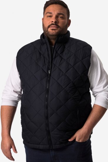 Men+ 578 Gilet trapuntato con collo alto Blu scuro - Giubbotti - Giubbotti Uomo Taglie Forti