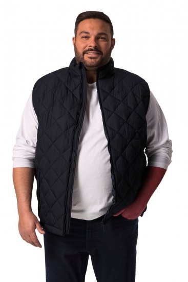 Men+ 578 Gilet trapuntato con collo alto Blu scuro - Giubbotti - Giubbotti Uomo Taglie Forti