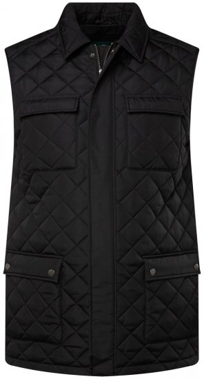 Boston Park 593 Gilet trapuntato con collo a camicia Nero - Giubbotti - Giubbotti Uomo Taglie Forti