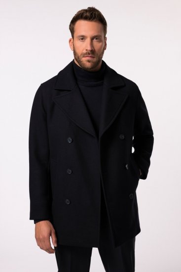 JP1880 Caban Short Double-breasted Overcoat Navy - Giubbotti - Giubbotti Uomo Taglie Forti