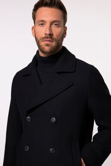 JP1880 Caban Short Double-breasted Overcoat Navy - Giubbotti - Giubbotti Uomo Taglie Forti