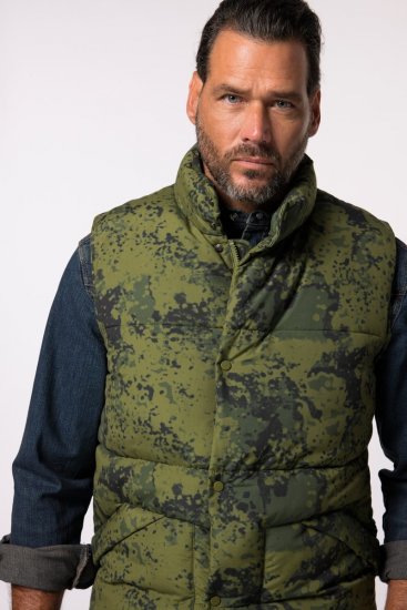 JP1880 831610 Gilet trapuntato mimetico Verde - Giubbotti - Giubbotti Uomo Taglie Forti