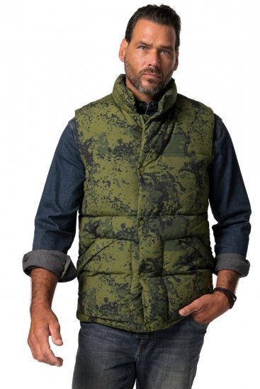 JP1880 831610 Gilet trapuntato mimetico Verde - Giubbotti - Giubbotti Uomo Taglie Forti