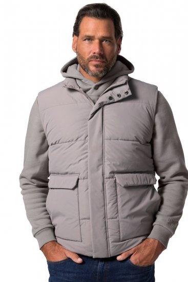 JP1880 831639 Gilet trapuntato in poliestere riciclato Grigio scuro - Giubbotti - Giubbotti Uomo Taglie Forti