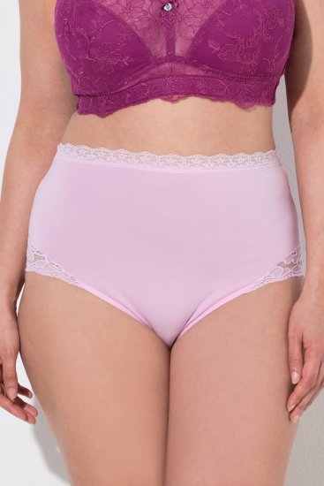 Ulla Popken 831866 Slip a vita alta con pizzo confezione da 3 Blu scuro - Slip - 