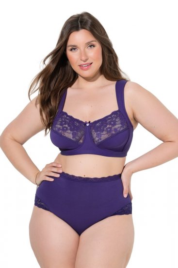 Ulla Popken 831866 Slip a vita alta con pizzo confezione da 3 Blu reale - Slip - 