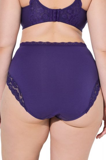 Ulla Popken 831866 Slip a vita alta con pizzo confezione da 3 Blu reale - Slip - 