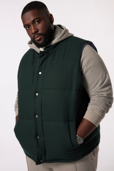 STHUGE 831896 Gilet flanella imbottito Verde scuro - Giubbotti - Giubbotti Uomo Taglie Forti
