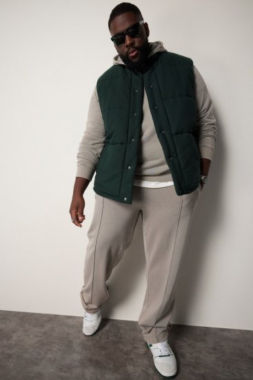 STHUGE 831896 Gilet flanella imbottito Verde scuro - Giubbotti - Giubbotti Uomo Taglie Forti