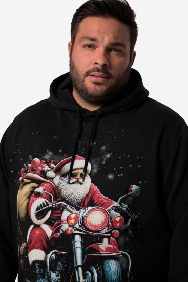 Men+ 100 Felpa con cappuccio Babbo Natale in moto Nero - Felpe & felpe con cappuccio - Felpe & Felpe con Cappuccio Uomo Taglie Forti