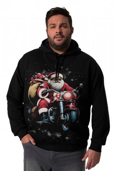 Men+ 100 Felpa con cappuccio Babbo Natale in moto Nero - Felpe & felpe con cappuccio - Felpe & Felpe con Cappuccio Uomo Taglie Forti