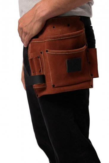 JP1880 832565 Cintura portautensili in pelle extra lungo Marrone scuro - Cinture portautensili - 