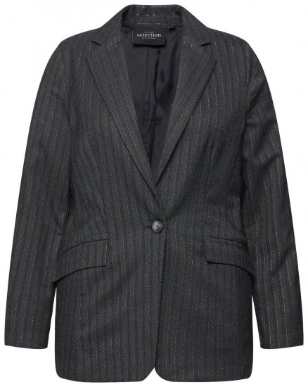 Ulla Popken 832935 Blazer spigato con riflessi metallizzati Grigio - Blazer - Blazer Taglie Forti da Donna