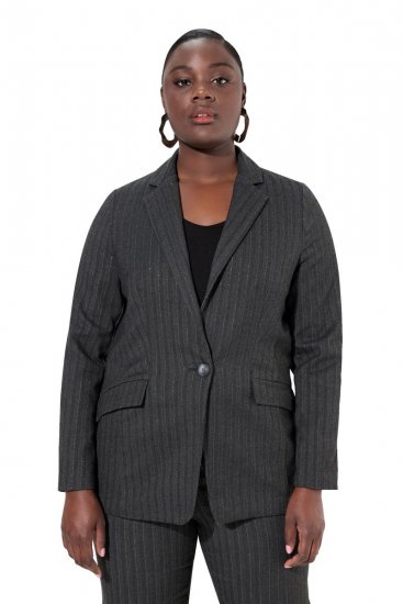 Ulla Popken 832935 Blazer spigato con riflessi metallizzati Grigio - Blazer - Blazer Taglie Forti da Donna
