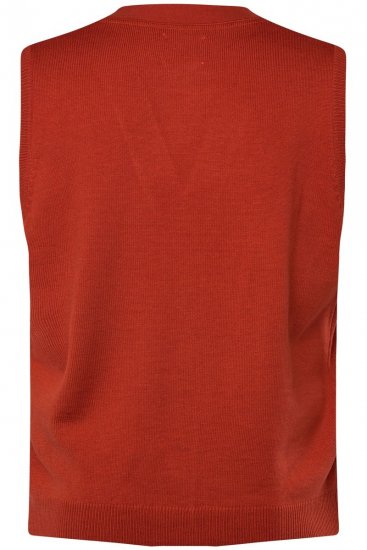 Boston Park 948 Gilet in maglia con scollo a V Terracotta - Abiti - Abiti da Uomo Taglie Forti