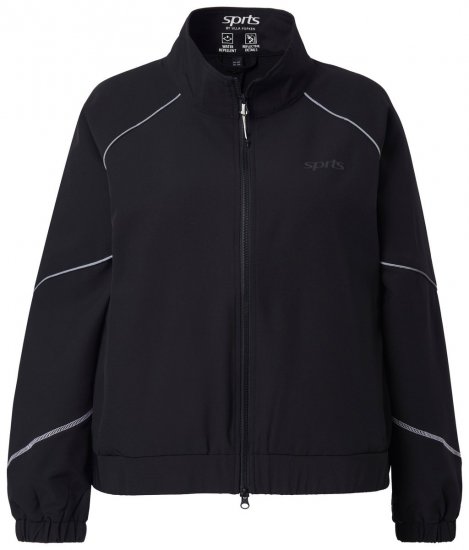 Ulla Popken 833237 Giacca sportiva con dettagli riflettenti Nero - Giacche - Giacche taglie forti da donna