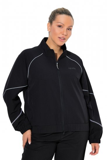 Ulla Popken 833237 Giacca sportiva con dettagli riflettenti Nero - Giacche - Giacche taglie forti da donna