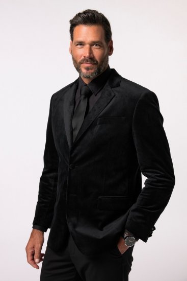 JP1880 Jacket Velvet Business Smoking Black - Abiti - Abiti da Uomo Taglie Forti