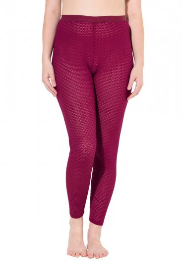 Ulla Popken 833718 Collant senza piede con pizzo Rosso bacca - Collant & calzini - 