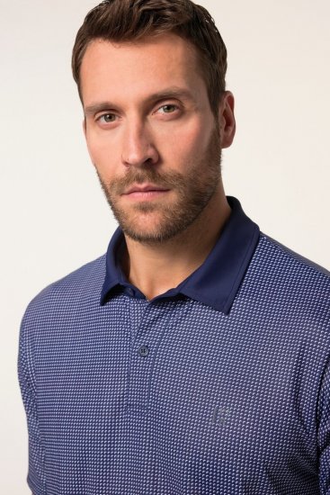 JP1880 Jay-Pi QuickDry Small Print Golf Polo Shirt Navy Blue - Polo - Polo Uomo Taglie Forti