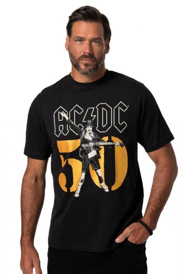 JP1880 AC/DC Graphic Band T-Shirt Black - Magliette - Magliette Uomo Taglie Forti