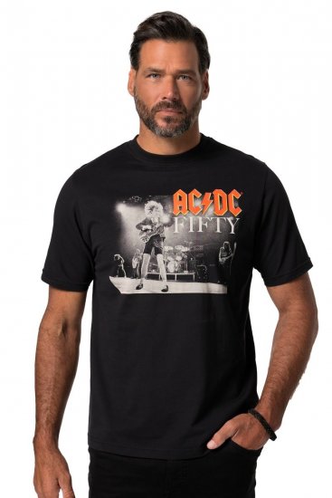 JP1880 AC/DC 50th Anniversary Band Photo T-Shirt Black - Magliette - Magliette Uomo Taglie Forti
