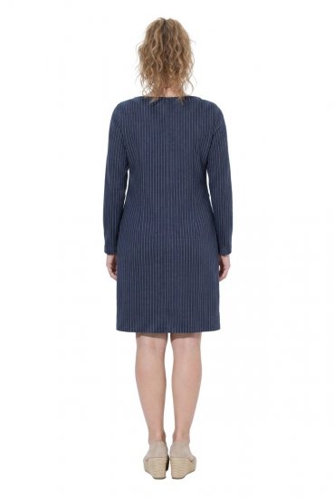 Ulla Popken 834371 Abito in felpa a righe Blu scuro - Abiti in felpa - 