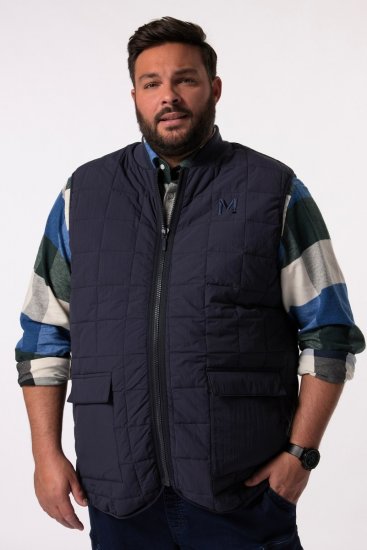 Men+ 464 Gilet trapuntato con collo college Blu scuro - Giubbotti - Giubbotti Uomo Taglie Forti