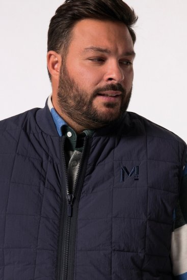 Men+ 464 Gilet trapuntato con collo college Blu scuro - Giubbotti - Giubbotti Uomo Taglie Forti