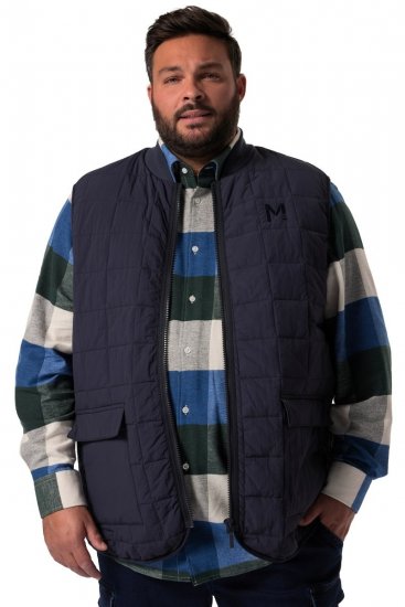 Men+ 464 Gilet trapuntato con collo college Blu scuro - Giubbotti - Giubbotti Uomo Taglie Forti