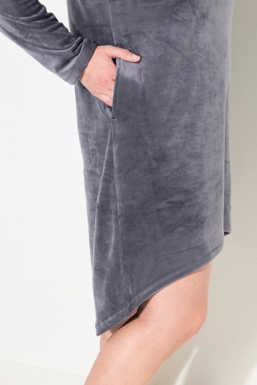 Ulla Popken 834550 Abito a maniche lunghe con cappuccio Antracite - Abiti in felpa - 