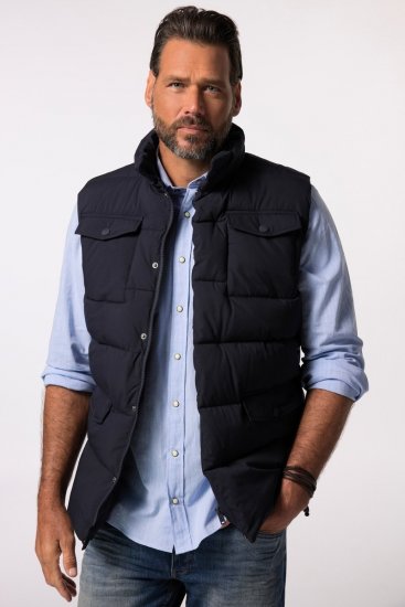 JP1880 834648 Gilet trapuntato con collo alto Blu scuro - Giubbotti - Giubbotti Uomo Taglie Forti
