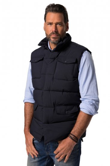 JP1880 834648 Gilet trapuntato con collo alto Blu scuro - Giubbotti - Giubbotti Uomo Taglie Forti