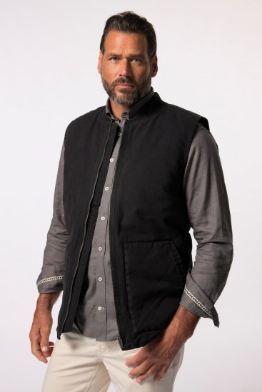 JP1880 834734 Gilet canvas Nero - Giubbotti - Giubbotti Uomo Taglie Forti