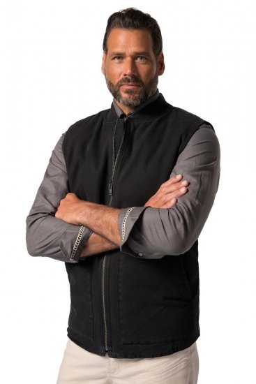 JP1880 834734 Gilet canvas Nero - Giubbotti - Giubbotti Uomo Taglie Forti