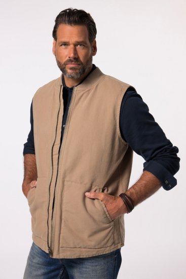 JP1880 834734 Gilet canvas Beige scuro - Giubbotti - Giubbotti Uomo Taglie Forti