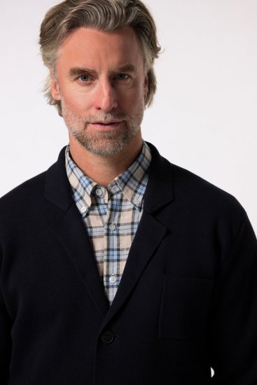 Boston Park 747 Flexlastic Blazer in maglia Blu scuro - Abiti - Abiti da Uomo Taglie Forti