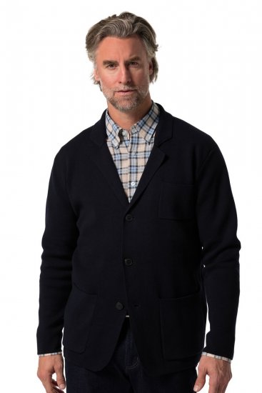 Boston Park 747 Flexlastic Blazer in maglia Blu scuro - Abiti - Abiti da Uomo Taglie Forti