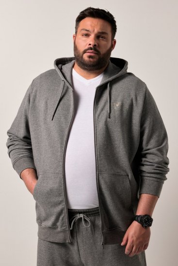 Men+ 851 Felpa con cappuccio e zip Grigio melange - Felpe & felpe con cappuccio - Felpe & Felpe con Cappuccio Uomo Taglie Forti