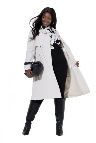 Ulla Popken 834990 Trench Tortora - Cappotti - Cappotti taglie forti da donna