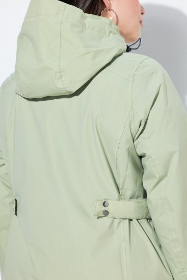 Ulla Popken 835132 Giacca tecnica HYPRAR ad A con cappuccio staccabile Verde salvia chiaro - Giacche - Giacche taglie forti da donna