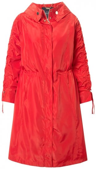 Ulla Popken 835277 Cappotto lungo idrorepellente con cappuccio Rosso - Cappotti - Cappotti taglie forti da donna