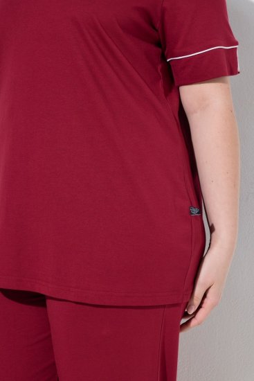 Ulla Popken 835397 Pigiama a maniche corte con collo a camicia Lilla - Pigiami/Loungewear - 