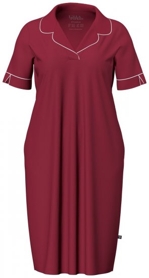 Ulla Popken 835400 Camicia da notte a maniche corte con collo a camicia Lilla - Camicie da notte - 