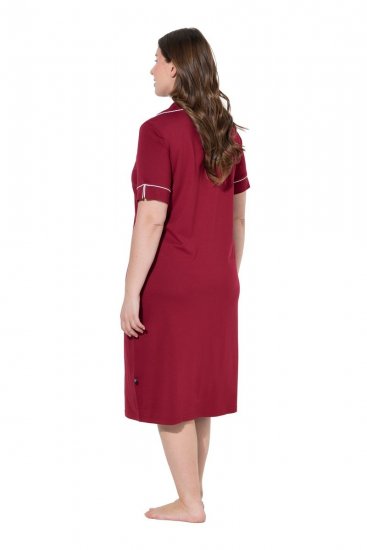 Ulla Popken 835400 Camicia da notte a maniche corte con collo a camicia Lilla - Camicie da notte - 