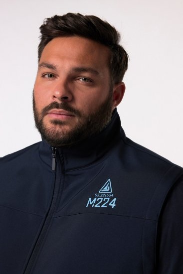 Men+ 414 Gilet softshell con collo alto Blu scuro - Giubbotti - Giubbotti Uomo Taglie Forti