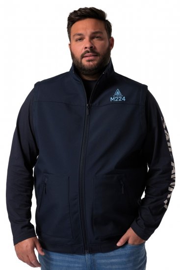 Men+ 414 Gilet softshell con collo alto Blu scuro - Giubbotti - Giubbotti Uomo Taglie Forti