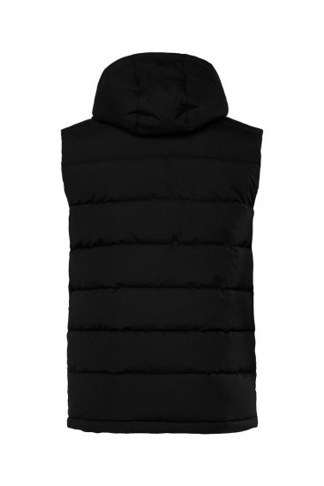 Men+ 442 Gilet trapuntato con cappuccio e stampa Nero - Giubbotti - Giubbotti Uomo Taglie Forti